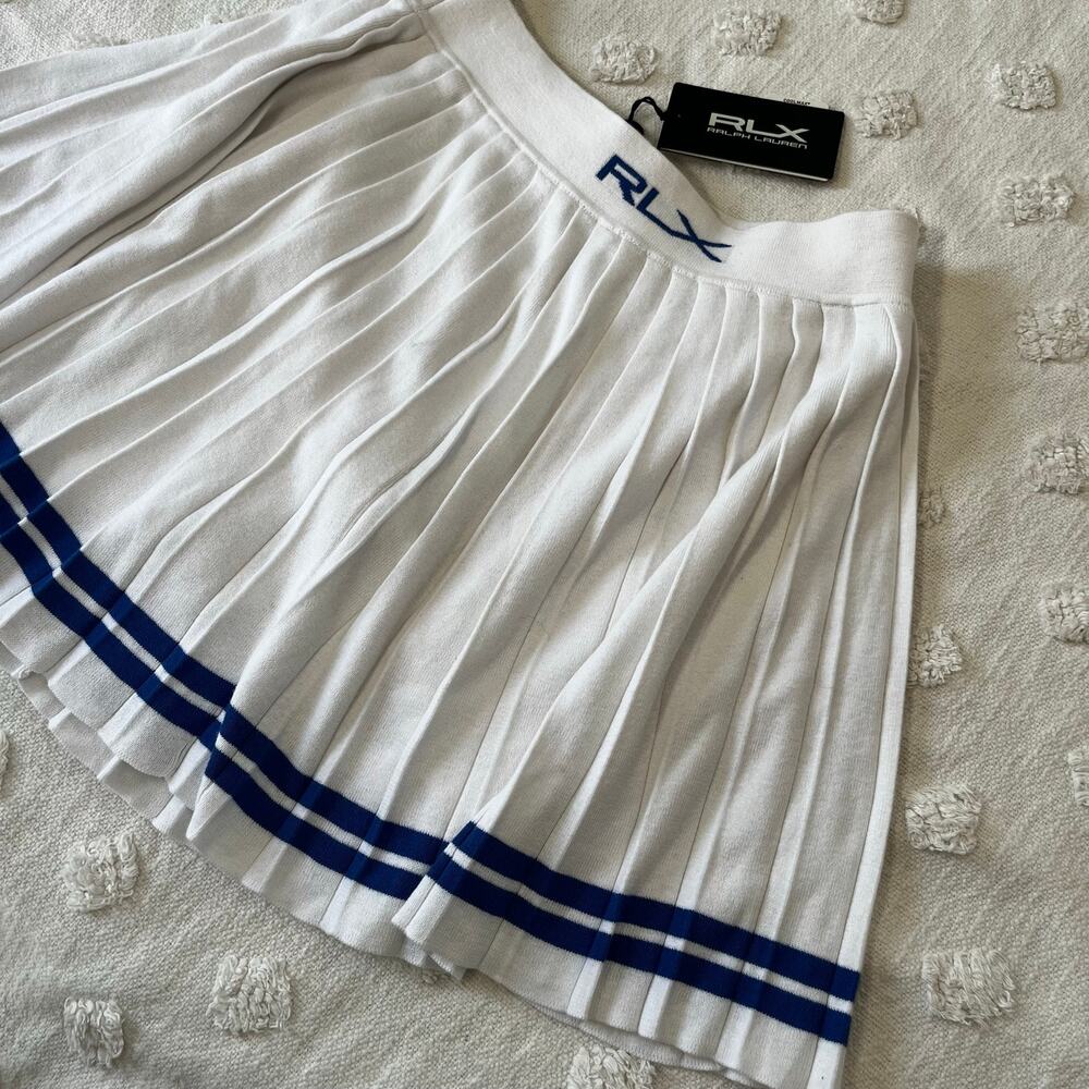 RLX Ralph Lauren Pleated Cricket Skort Preppy Quiet Luxury Sporty Knit White NWT - Picture 3 of 9